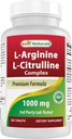 Les meilleurs comprimés complexes L-Arginine L-Citruline naturels, 250 comtes