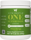 VitaHustle ONE Superfood Poudre Super Greens avec Prébiotiques + Probiotiques, Réduire Bloating, Detox, Gut Health, Spiruline, Chlorella, Enzymes digestifs (Berry Flavor, 25 portions)