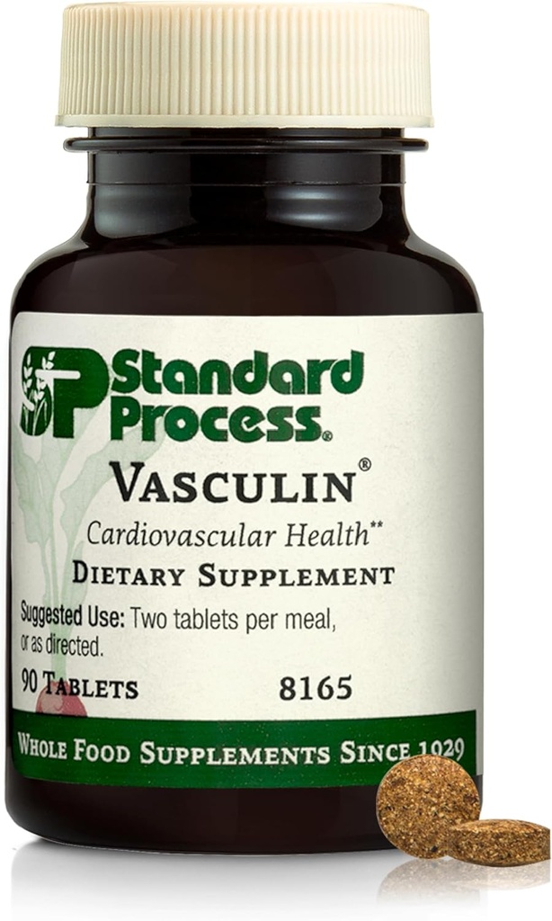 Vasculine de procédé standard - Supplément pour le soutien cardiaque et cardiovasculaire en santé - Soutien à la formation de collagène et à la santé cardiaque - Non-Dairy et non-Soy - 90 comprimés (45 portions)