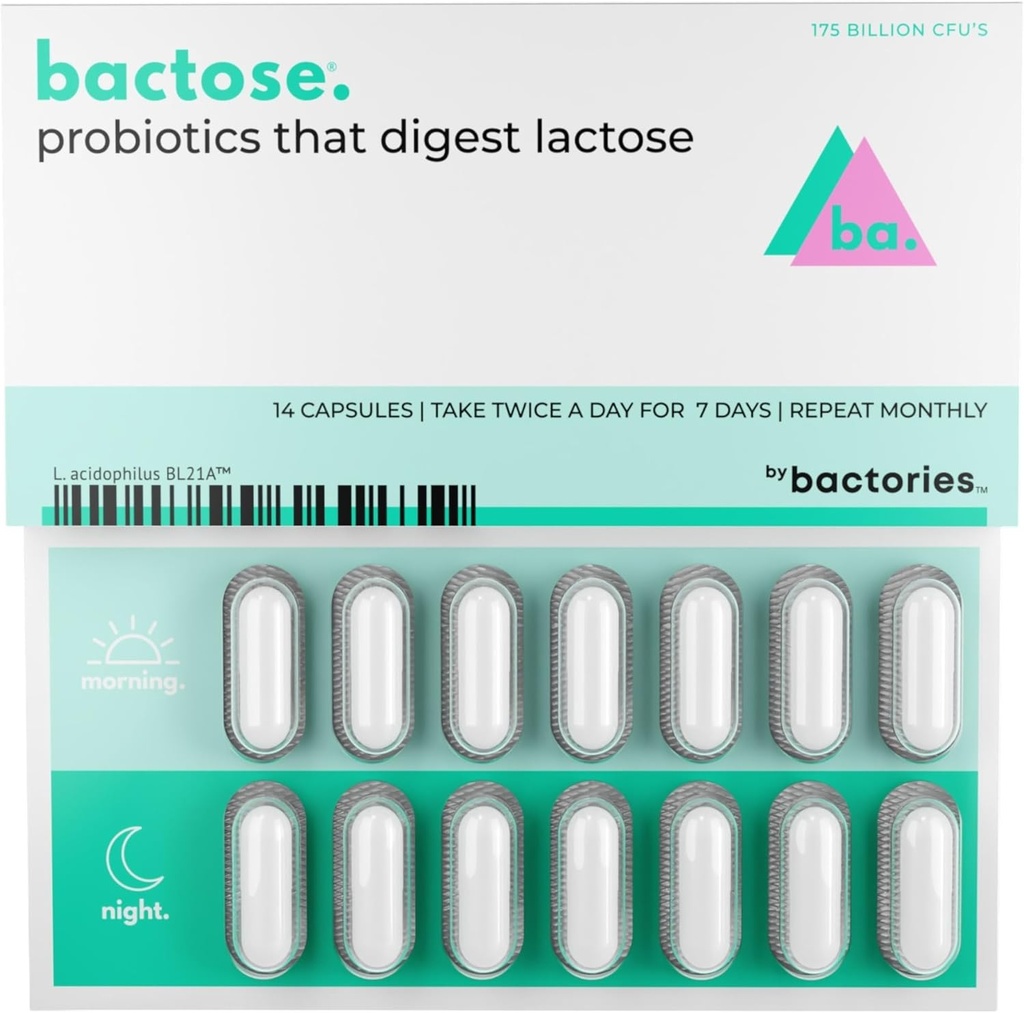 Pilules de lactose probiotiques pour un soulagement à long terme - Profitez à nouveau de la laiterie - Supplément d'intolérance au lactose - Produire des enzymes de la lactase dans le Gut - Casser naturellement le lactose (Prendre pendant 7 jours - Répéter mensuellement)