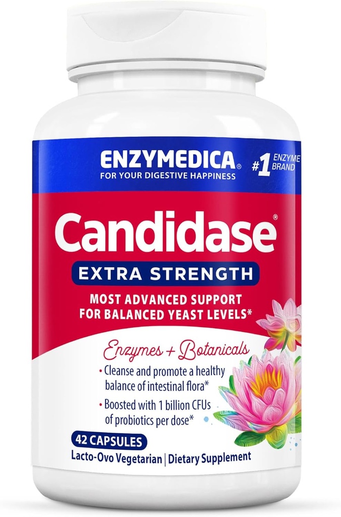 Enzymedica, Candidase Extra Strength, Soutien pour les niveaux équilibrés de levure, 42 Capsules