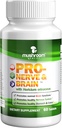 PRO-Nerve & Brain-Supplément à base de plantes naturelles pour mémoire, système nerveux, estomac, colon, tube digestif, extrait de champignons de la Mane étudié cliniquement, végétalien, non-OGM, États-Unis, 60 comprimés