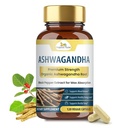Organic Veda Ashwagandha Capsules, 2000mg - Supplément racine 100% pur Ashwagandha avec extrait de poivre noir pour absorption maximale - Boost Energy, Adrénal, Immunity & Mood - Vegan - 120 Compte