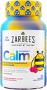 Les enfants naturels de Zarbee Les gommies calmes, Magnésium pour les enfants de 5 ans et plus, sans mélatonine, soutien pour un esprit et le corps calme, la camomille et la vitamine B6, saveur de framboise naturelle, 30 gummies de comte