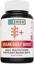 Multivitamine de Zhou Vegan pour les femmes et les hommes, supplément quotidien végétalien, multivitamine essentielle avec fer et zinc pour l'énergie, la vitalité, le soutien immunitaire et la santé du corps entier - 60 capsules de veg