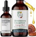 Mushroom Champion Tincture - Metabolic Support, Immune Support, Respiratory Support, Adaptogen Blend, Tonic Formula, Reishi, Maitake, Herbal Supplement - 2 Fl Oz