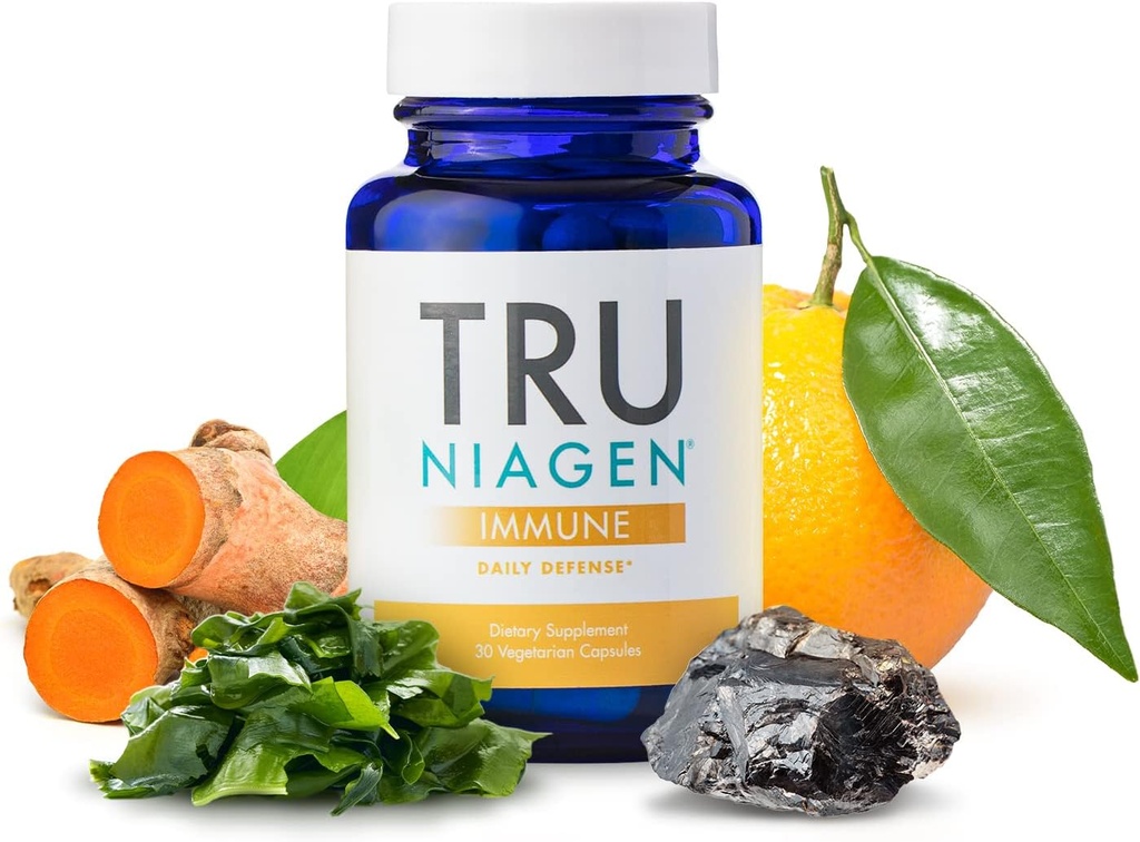 Supplément de soutien immunitaire TRU NIAGEN - Defense quotidienne - Vitamine C de fermentation, Vitamine Végétale D3 2000 UI, Zinc, Plus Theracurmin (Curcumine) + Multi Prix NAD Boosting Niagen 150mg 30ct