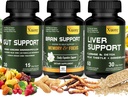 Liver Renew Cleanse Detox, Repair & Support, Gut and Colon Support - Advanced Gut Cleanse Detox, Cerveau Nootropic Cerveau Supplément pour les hommes et les femmes, Tous en un seul suppment.