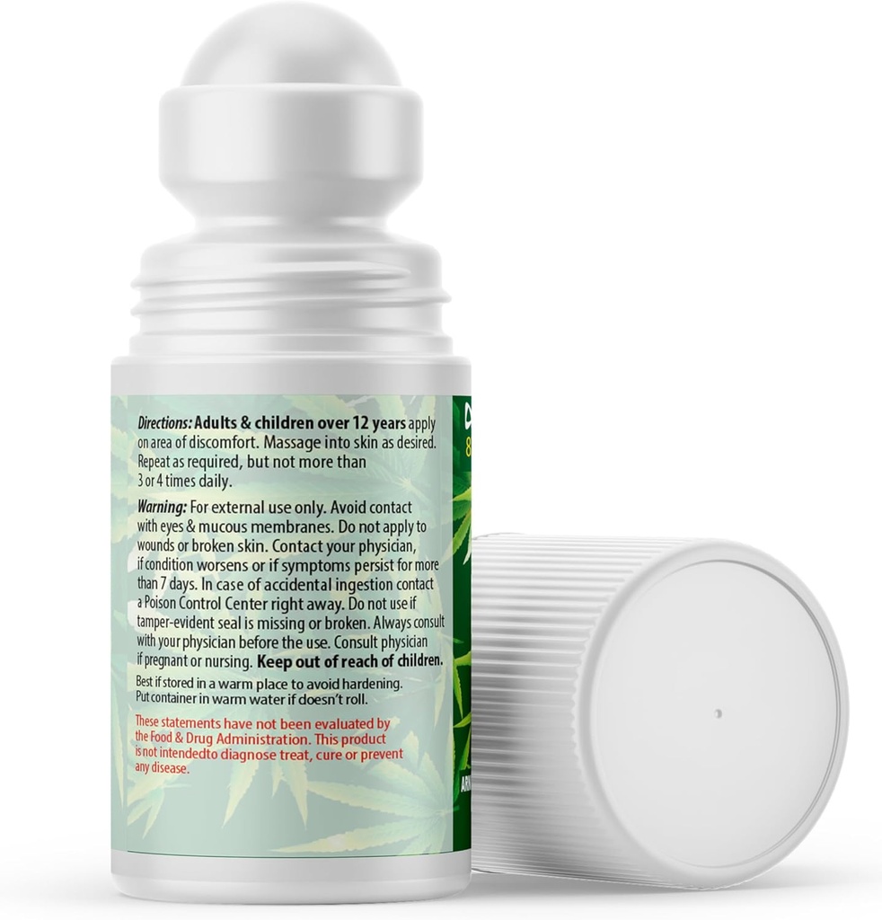 ANUMED - Rouleau de chanvre sur 8000mg à action rapide, longue durée, force maximale avec Arnica + curcuma pour la récupération naturelle, articulaire, musculaire. 2 paquets de (2oz)