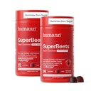 Gummies de coeur humanN SuperBeets - Gommy de betterave avec soutien énergétique Cœur-santé, extrait de graines de raisin et poudre de betterave, sans sucre - grenade Berry Flavor, 120 comte