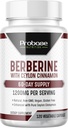 Probase Nutrition Berberine with Cinnamon Extract - Gluten Free and Vegan - 120 Capsules - 1200mg per Serving