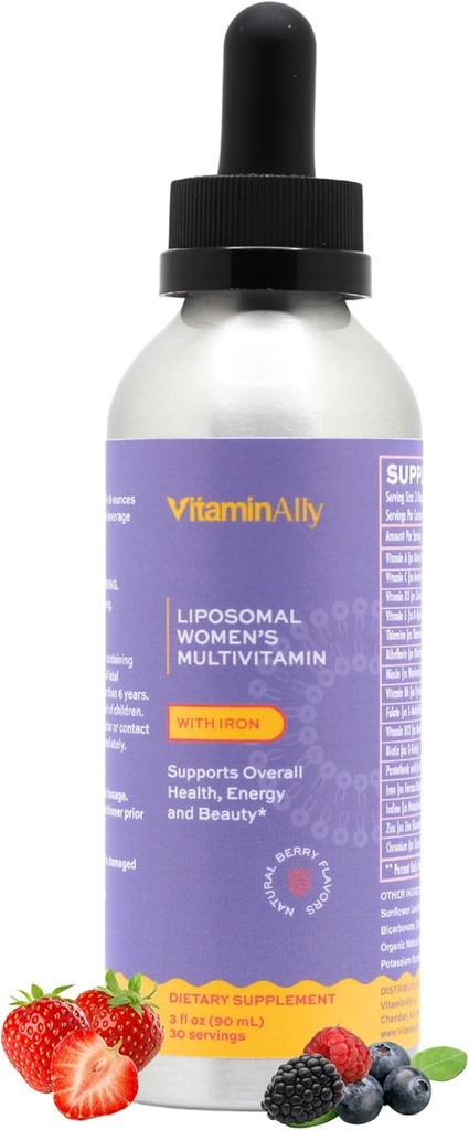 Femmes Multivitamine gouttes liquides liposomiques avec l'Iron. 30 jours d'approvisionnement.