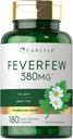 Carlyle Feverfew Capsules 380mg. 180 Count.