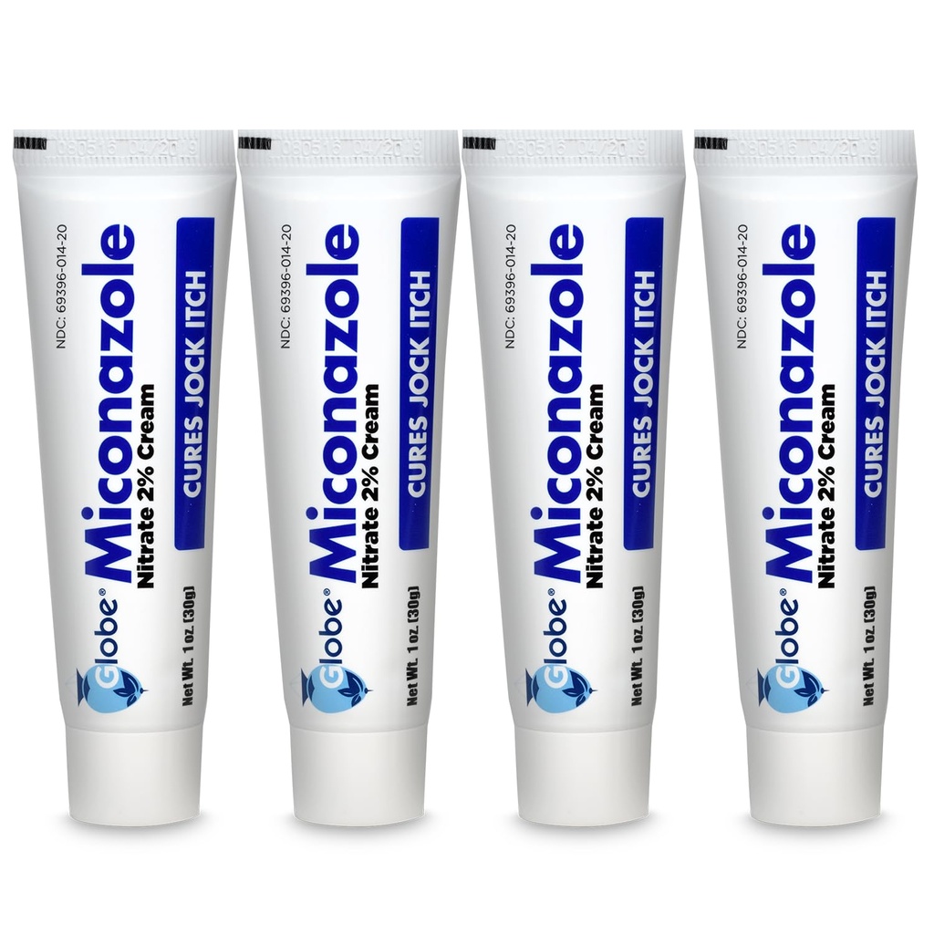 Globe (4 Pack) Nitrate de Miconazole 2% Crème Antifongique, Cures La plupart des athlètes Pied, Jock Ditch, Ringworm et plus.