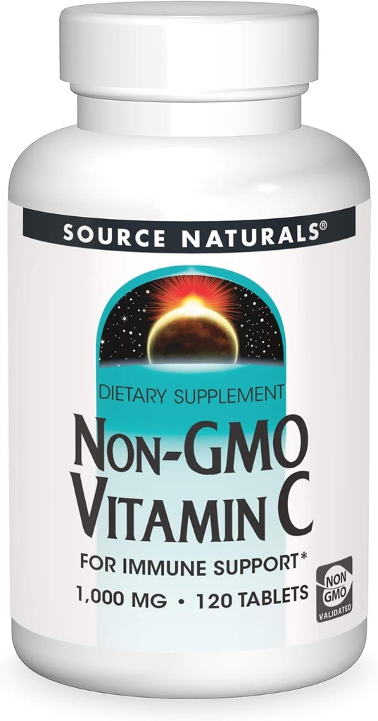 NATURAUX DE SOURCE Comprimé de vitamine C non OGM, 120 Nombre