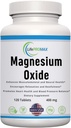 Supplément de magnésium 400mg [haute puissance] – Oxyde de magnésium pour le soutien immunitaire, la récupération musculaire, les crampes et la relaxation 120 comprimés