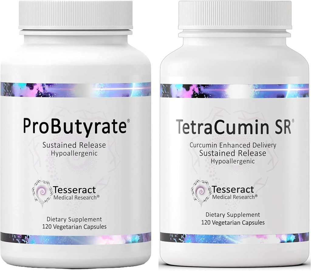 Tesseract Medical Research ProButyrate Gut Health Supplement, Butyric Acid Complex & TetraCumin SR Supplément de soutien conjoint, libération prolongée