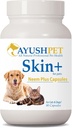 Ayush Pet Neem Plus - Supplément Neem pour chiens, peau et manteau pour animaux domestiques avec peau démangeante, capsules à base de plantes avec Triphala et Neem pour la santé Gut et Immune - 90 capsules