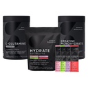 Recherche sportive L-Glutamine (1,1 lbs), sans sucre naturellement aromatisé électrolytes 16x paquets de variétés et monohydrate de créatine (1,1 lbs)