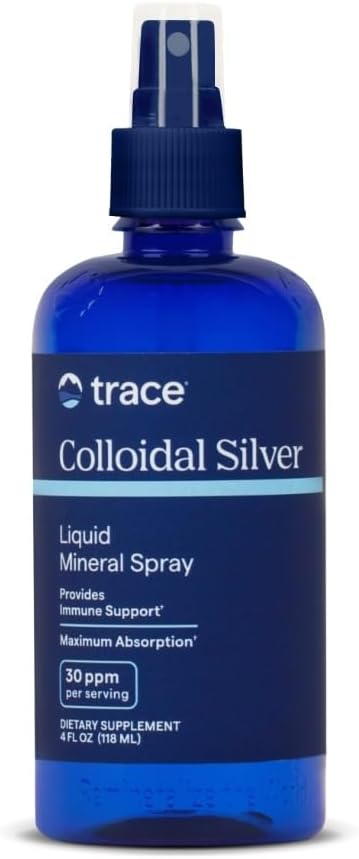 Trace Minerals Colloïdal Silver Spray - Supplément minéral quotidien pour faciliter l'absorption efficace - Soutient la santé immunitaire, squelettique et du sommeil - Super supplément oxygéné - 4 fl oz (environ 118 portions)