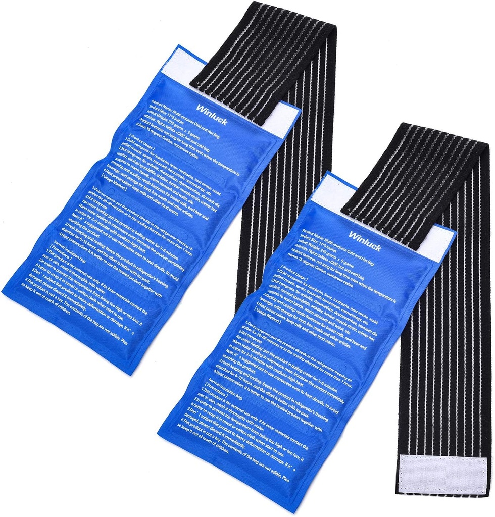 Gel Ice Cold Packs - 2-Piece Set) Comprimé doux réutilisable froid / chaud, procure une douleur articulaire et musculaire. Thérapie flexible des blessures - épaule, dos, genou, cou, cheville et plus.