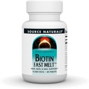 Source Naturals Biotin Melt rapide, peau de cheveux et soutien des ongles*, 10 000 mg - 60 comprimés de fonte rapide