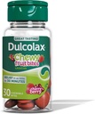Dulcolax Saline Laxative Chewy Fruit Bites, Laxatif à action rapide et soulagement de la constipation douce, Saveur de cerises, hydroxyde de magnésium 600 mg, 30 Nombre