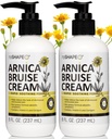 Crème thématique Reshape+ Arnica Bruise Relief pour les ecchymoses, gonflements et décolorations sur la peau, soins naturels de la peau Lotion homéopathique Arnica W/Vitamine K, Châtaigne de cheval, et collagène, 8 Fl Oz (2-Pack)