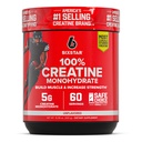 Six étoiles 100% poudre monohydratée de créatine - Supplément monohydraté micronisé de créatine non aromatisé pour la performance d'entraînement, la construction musculaire et la force - poudre de créatine pour les femmes et les hommes - 60 portions