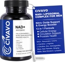 NAD+ Supplément pour les hommes 1000mg, NAD+ avec resvératrol, CoQ10, L-Citrulline et racine de maca – Énergie cellulaire, soutien au vieillissement en santé, antioxydant, prostate d'oxyde nitrique pour les hommes – 60 capsules