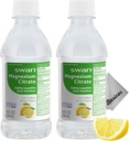 BASICOS 2Pack Swan Lemon Magnesium Citrate Solution orale 10 oz- Supplément laxatif pour le soulagement de la constipation, la régularité - Bonus Microfibre Cloth