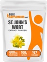BulkSupplements.com Extrait de millepertuis - Supplément de millepertuis, supplément à base de plantes pour l'humeur - végétalien et sans gluten, 600mg par portion, 100g (3.5 oz) (paquet de 1)