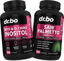 Myo-Inositol & D-Chiro Inositol Saw Palmetto - 40:1 Rapport Hormone Balance pour les femmes - Saw Palmetto pour les femmes Perte de cheveux - Suppléments pour soutenir le cycle menstruel et soutenir la santé féminine