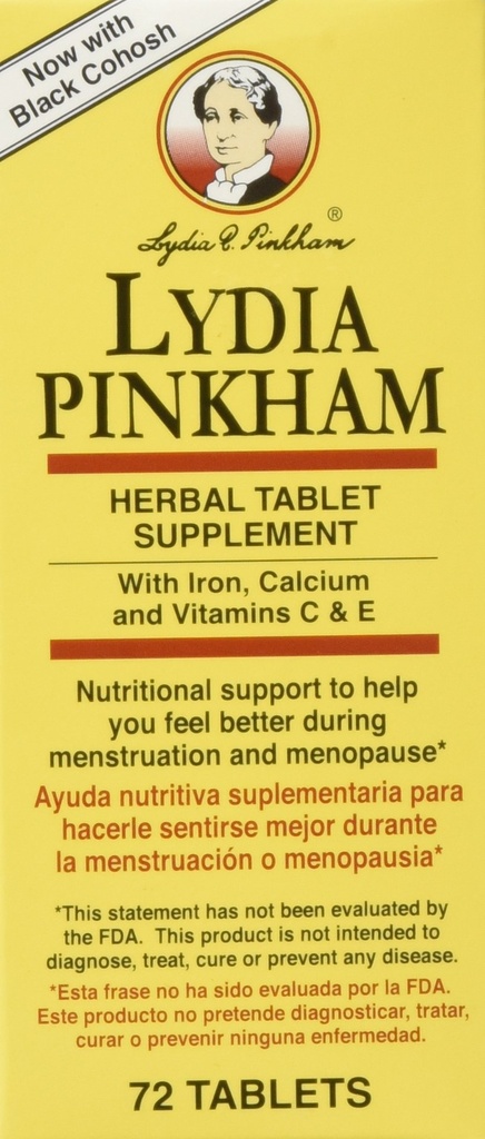 Comprimés de complément à base de plantes Lydia Pinkham pour menstruation et soutien à la ménopause, 72 comtes