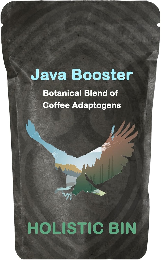 Boitier de café Java pour champignons - Mountain Eagle Adaptogen Coffee Ajouter avec Chaga Poudre de champignons, Poudre de chilajit et Nibs de cacao Suppléments mémoire et focus pour adultes