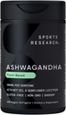 Sports Research® Ashwagandha Softgels avec de l'huile de noix de coco MCT - Adaptogène ayurvédique naturel fabriqué avec Shoden® Ashwa pour la relaxation, le calme et le sommeil - Sans gluten et végétalien - 120 Compte