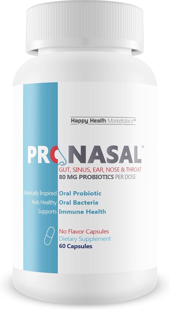 Pro Nasal - Our Best Sinus Support Supplement - Ear Nose Throat Probiotics - Sinus Probiotic for Natural Sinus Support - Oral Probiotics for Mouth Bad Breath - Dry Mouth Probiotic - Probiotic Sinus