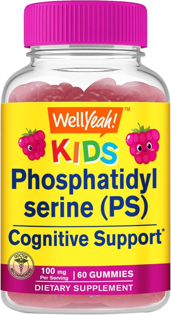 Eh bien oui Kid's Phosphatidylsérine Gummies (100mg) Phosphatidylsérine Supplément de soutien cognitif