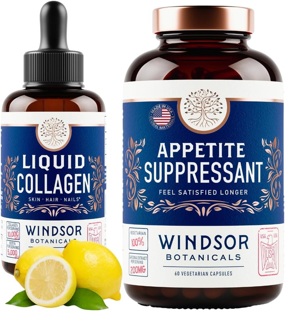 BOTANIQUES DE WINDSOR Collagène liquide et crème d'appétit Beauty and Wellness Bundle