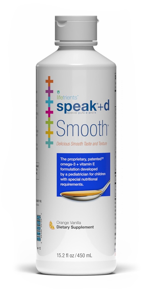 Lifetrients – Speak+D Smooth – Vanille orange – 15,2 oz – Pédiatricien formulé pour soutenir les enfants ayant des besoins nutritionnels spéciaux – Oméga-3 & Vitamines