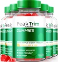 (5 Pack) Gommies PeakTrim Keto, Gommies officiel PeakTrim Keto ACV, Tous naturels Gommy Keto, vinaigre de cidre de pomme 1000MG, supplément de perte de poids maximum pour soutenir la condition physique, examen (300 Gommies)
