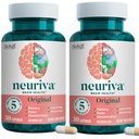 NEURIVA Supplément Cerveau d'origine pour la mémoire, la concentration et la concentration + Apprentissage et exactitude avec Nootropics testés cliniquement Phosphatidylsérine et neurofacteur, sans caféine, 30 Capsules (2 Pack)