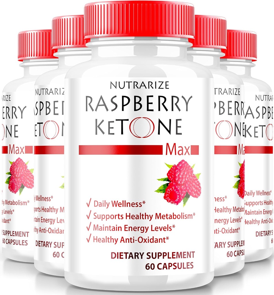 (5 Pack) Cétones framboises, Cétones framboises officielles pour la perte de poids, Keto formule tout-naturelle pour débloquer votre corps et objectifs de remise en forme, RaspberryKetone 1200MG Supplément, Commentaires (300 Capsules)