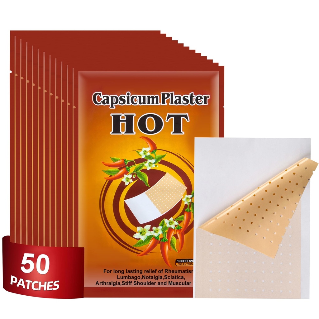 Patches Capsaicin, 4,72"x7,08" Patch Capsicum chaud (50)