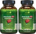 Irwin Naturals Brain Awake RED with Nitric Oxide Booster - 60 Liquid Soft-Gels, Pack of 2 - Support Brain Health & Optimize Performance - 40 Total Servings