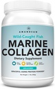 Poudre de Peptides de Collagène Marine d'AMANDEAN. 500g Supplément de Collagène de Poisson Hydrolysé Wild-Caught. Protéines de collagène de type 1 et 3. 18 acides aminés pour la peau, les cheveux, les ongles.