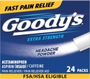 Goody’s Headache Powder Extra Strength Pain Relief, Triple Action Headache Relief with Aspirin, Acetaminophen & Caffeine, 24 Count