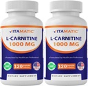 Fumarate de L-Carnitine vitamatique 1000 mg - 120 capsules végétales (2 bouteilles)
