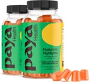 Hydratant Hyaluronique Highlighter Skincare Gummies.com prend en charge Skin Plus brillant, Dewy, Plump.com Acide hyaluronique végétalien et supplément de vitamine C.com Non-OGM, Sans gélatine, Arôme orange, approvisionnement de 60 jours