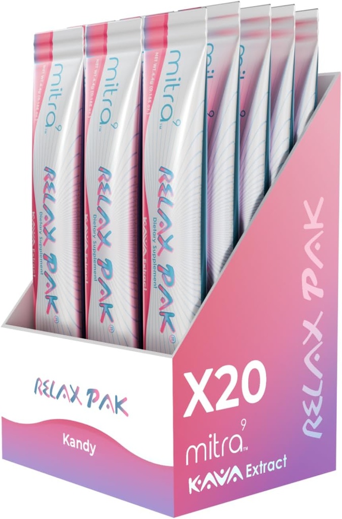 Mitra9 Kava Powder RelaxPak - Kandy Kava Extract Powder Packets Enhancer (en anglais seulement) Enhancer (en anglais seulement)